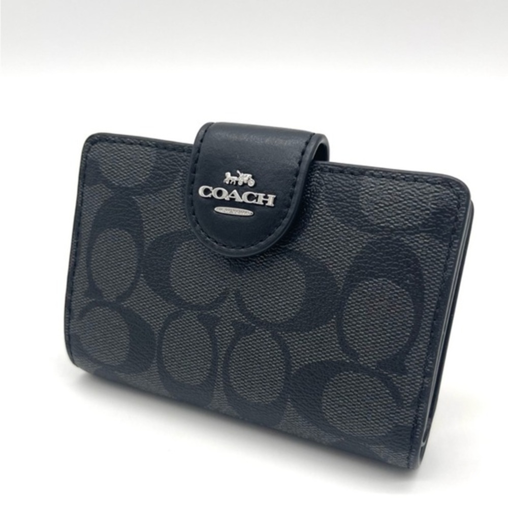 Coach Medium Corner Zip Wallet in Signature Canvas